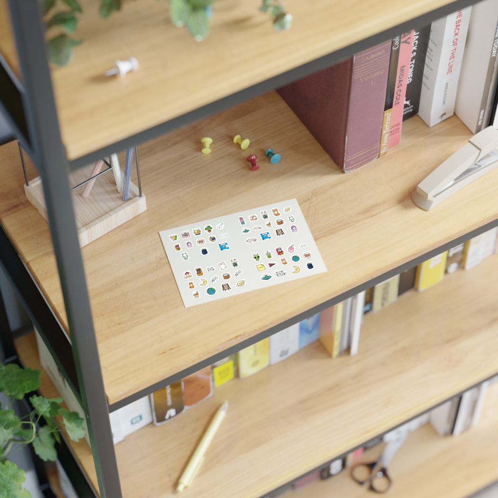 Everyday Desk Sticker Pack — 32 Mini Kiss-Cut Stickers (Phone Case Deco Sheet)