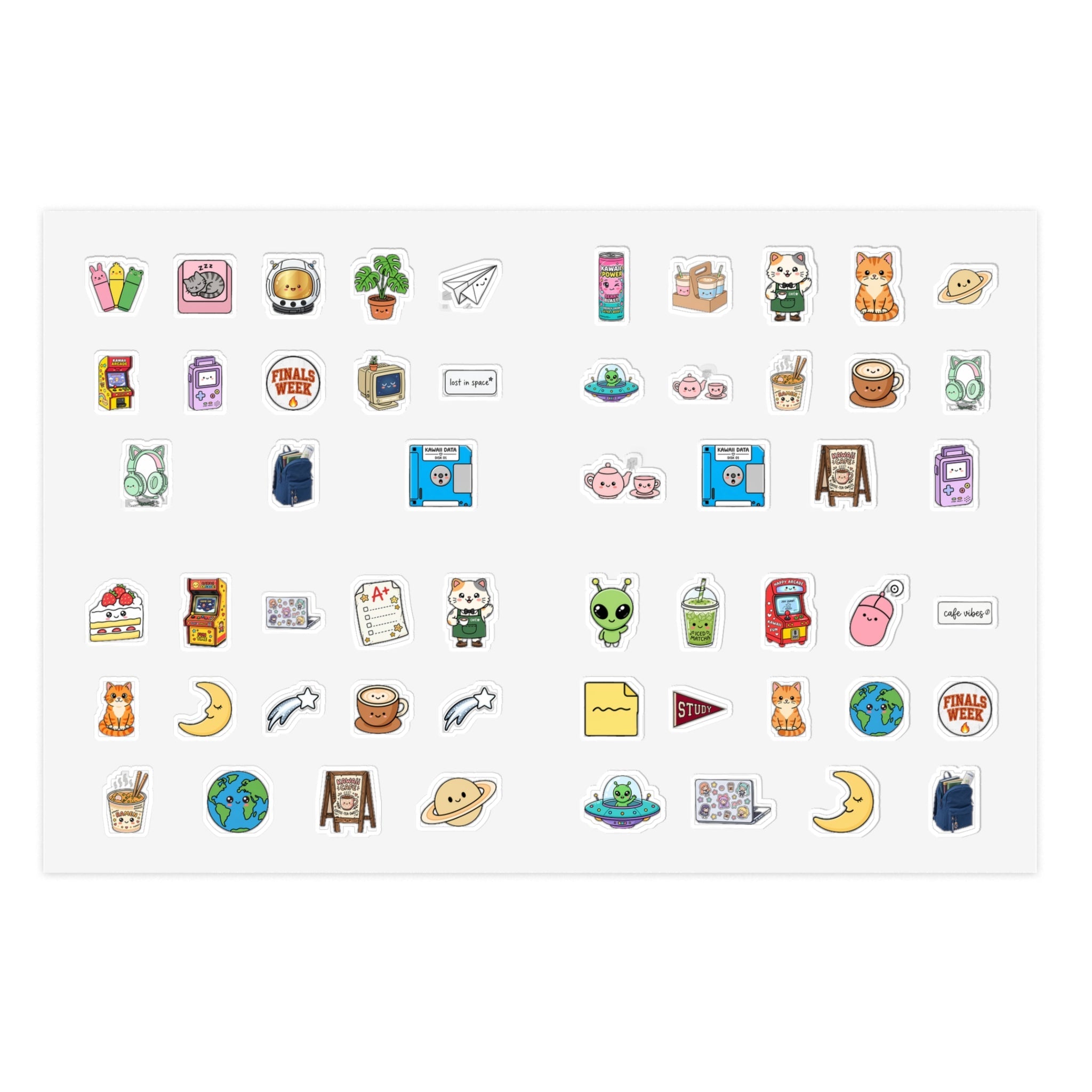 Included Study Sticker Kit — 32 mini kiss-cut vinyl stickers