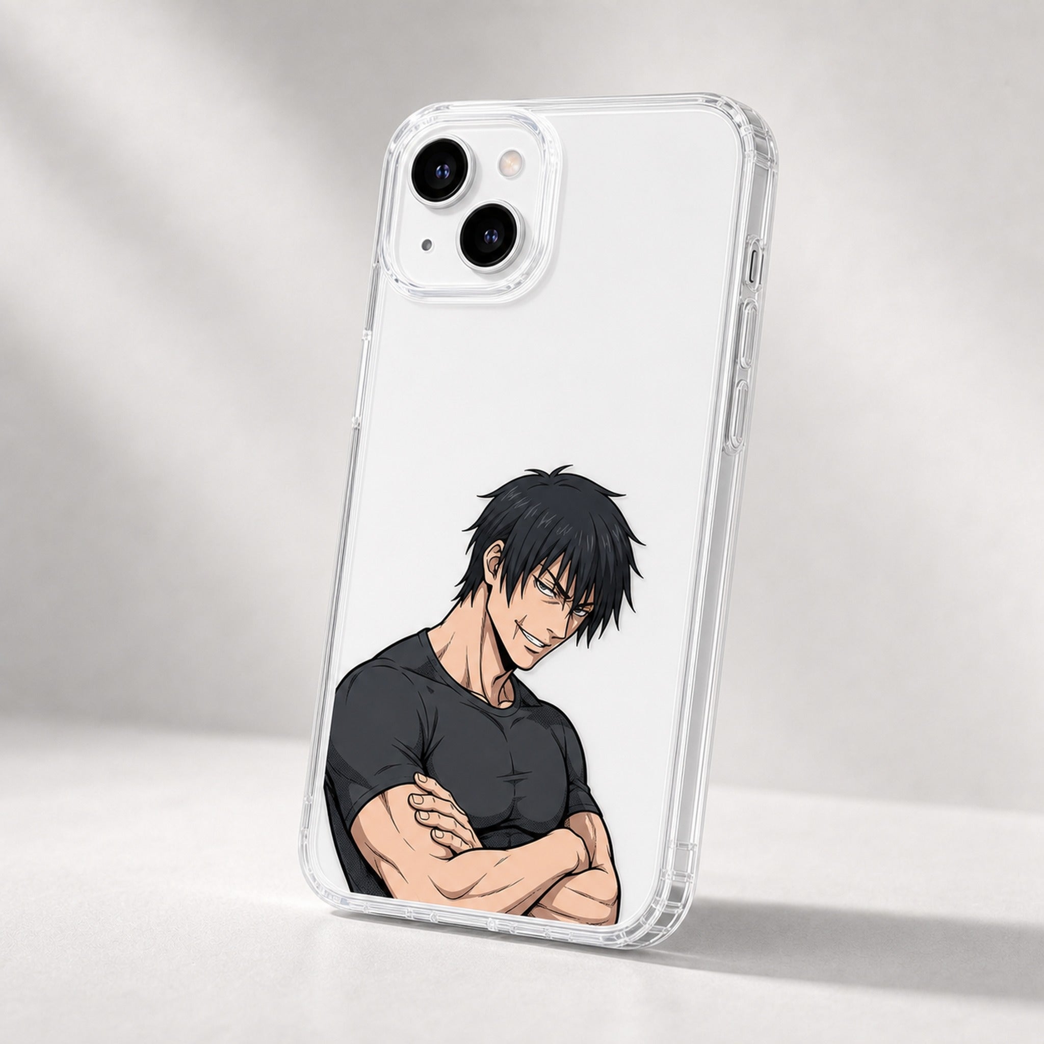Sorcerer Killer clear case three-quarter detail, white phone