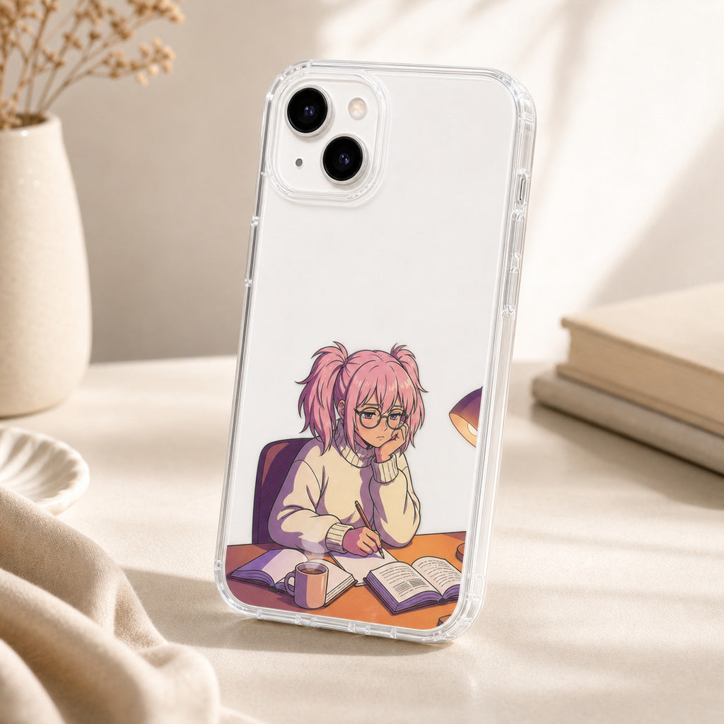 Yumi clear case soft detail, white phone